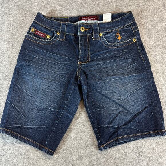 Vintage Y2K Baby Phat Jeans Shorts Womens Small Blue Denim Low Rise Hip Hop - Picture 1 of 10